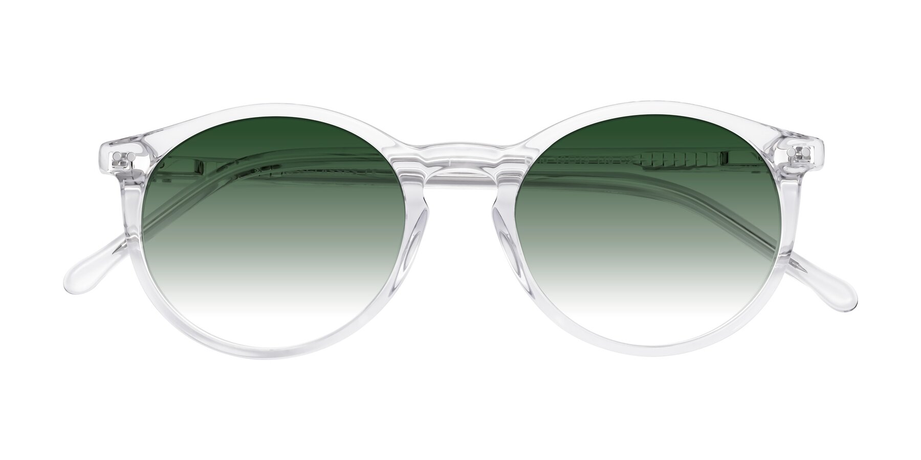 Folded Front of Echo in Clear with Green Gradient Lenses
