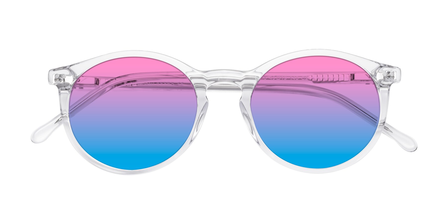 Folded Front of Echo in Clear with Pink / Blue Gradient Lenses