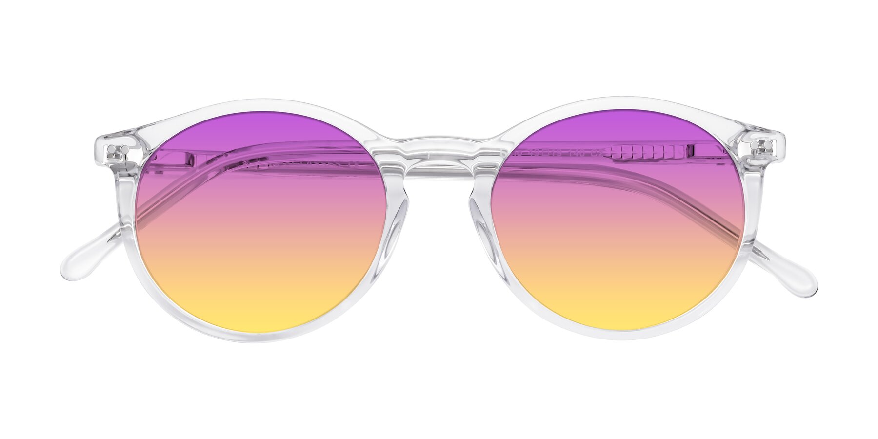 Folded Front of Echo in Clear with Purple / Yellow Gradient Lenses