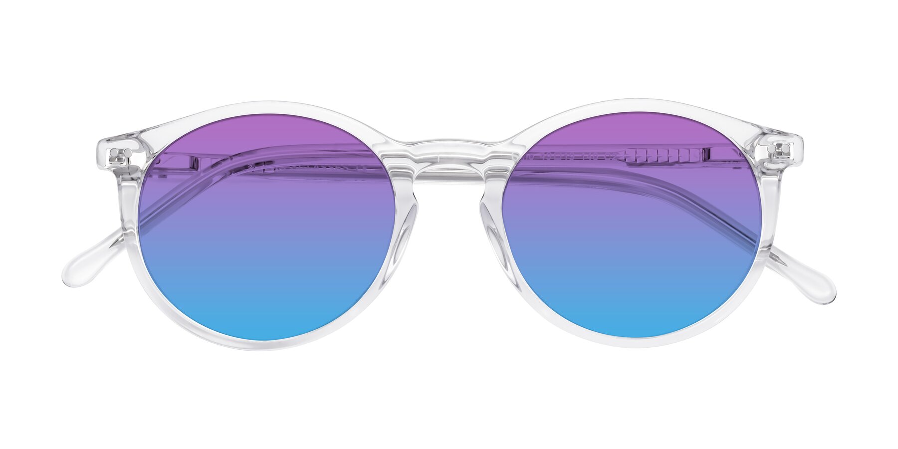 Folded Front of Echo in Clear with Purple / Blue Gradient Lenses