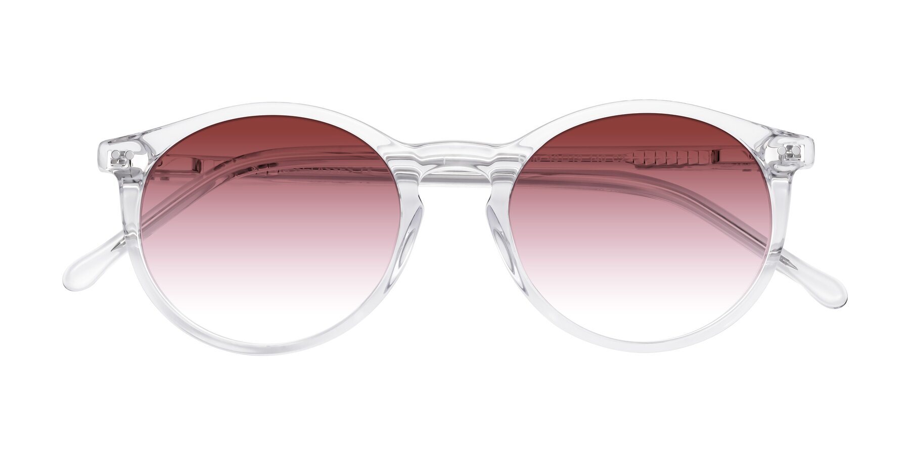 Folded Front of Echo in Clear with Garnet Gradient Lenses