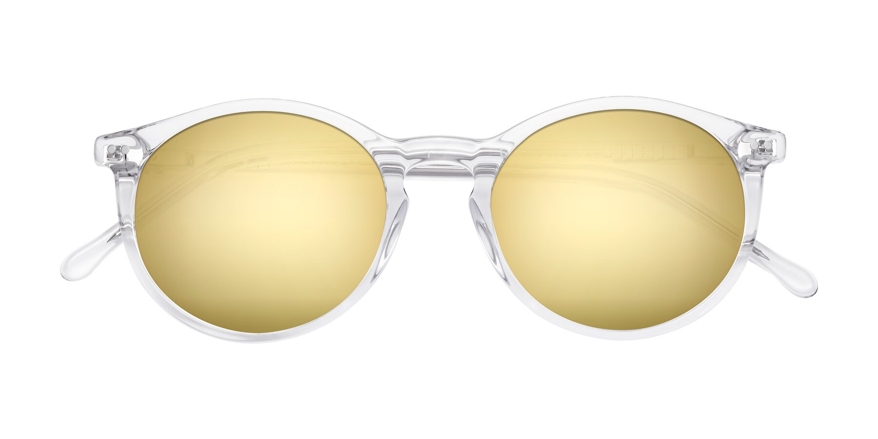 Folded Front of Echo in Clear with Gold Mirrored Lenses