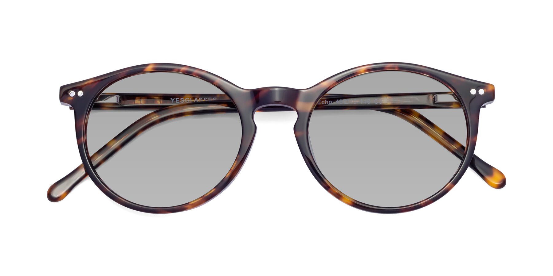 Folded Front of Echo in Tortoise with Light Gray Tinted Lenses