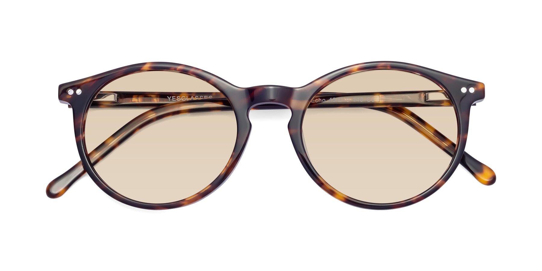 Folded Front of Echo in Tortoise with Light Brown Tinted Lenses