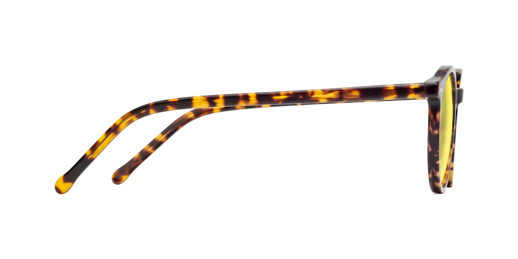 Side of Echo in Tortoise with Medium Yellow Tinted Lenses