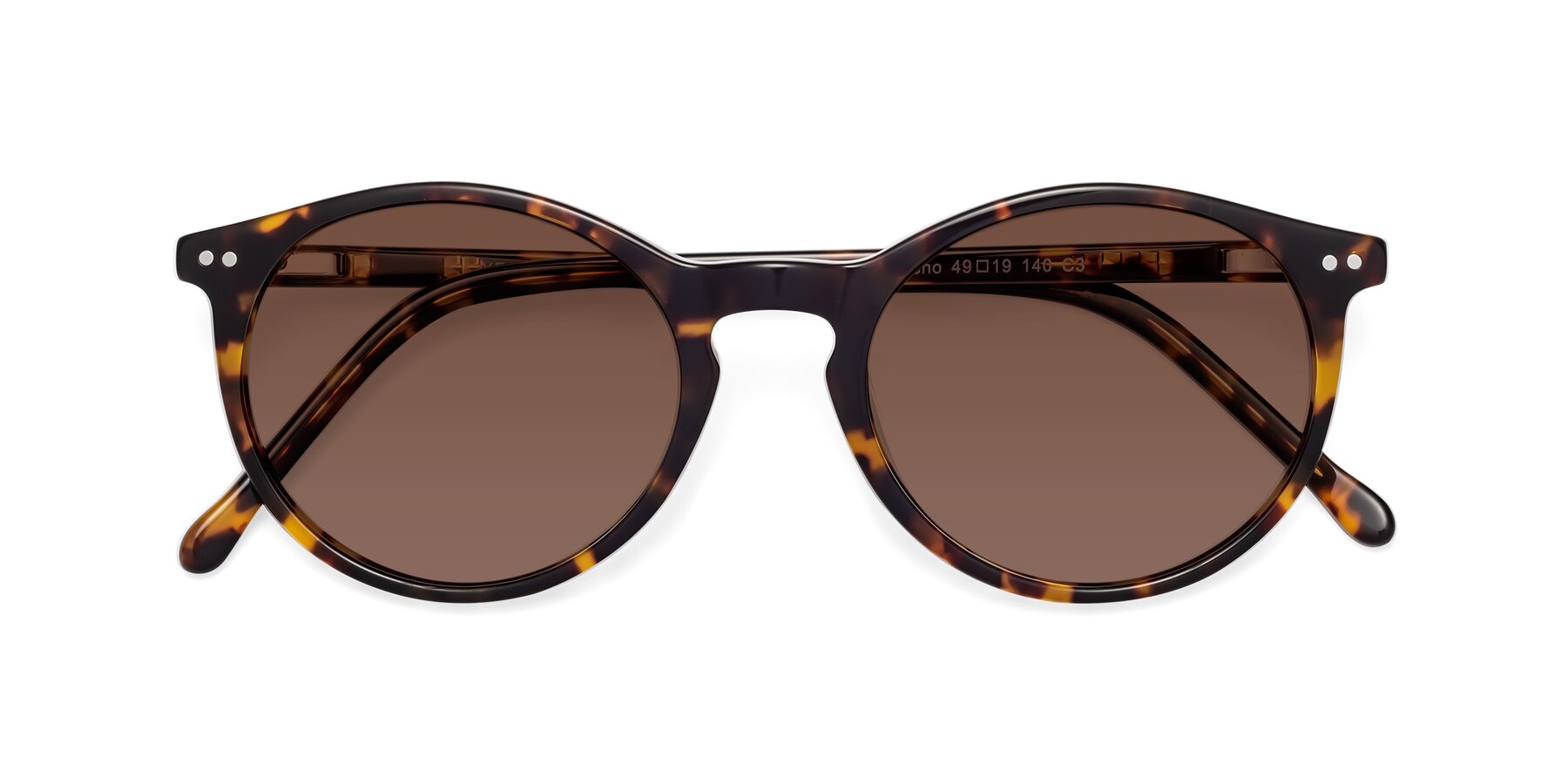 Folded Front of Echo in Tortoise with Brown Tinted Lenses