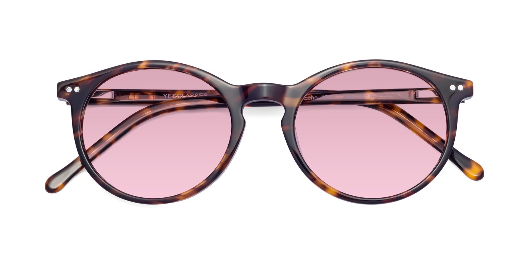 Folded Front of Echo in Tortoise with Light Wine Tinted Lenses