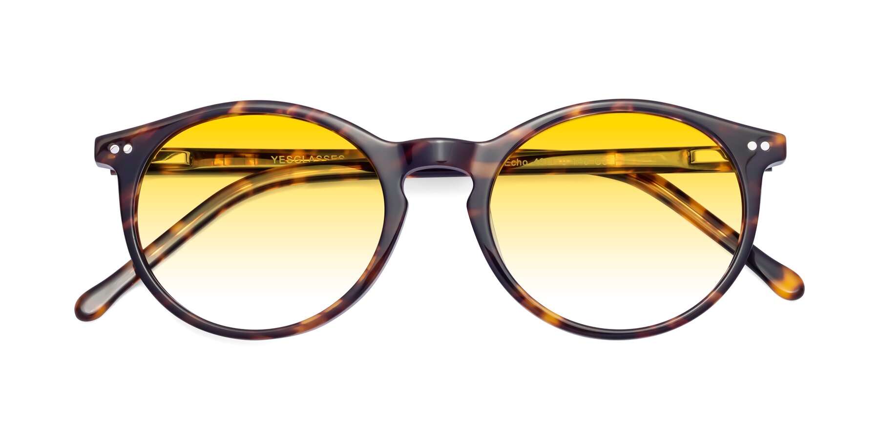 Folded Front of Echo in Tortoise with Yellow Gradient Lenses