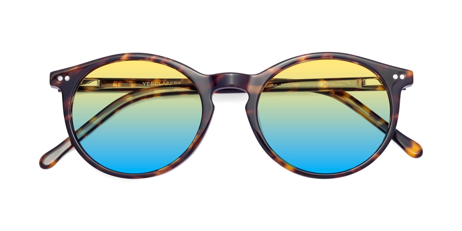 Folded Front of Echo in Tortoise with Yellow / Blue Gradient Lenses