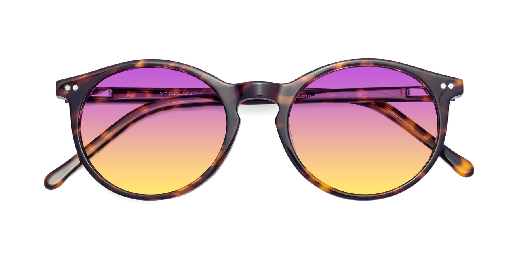 Folded Front of Echo in Tortoise with Purple / Yellow Gradient Lenses