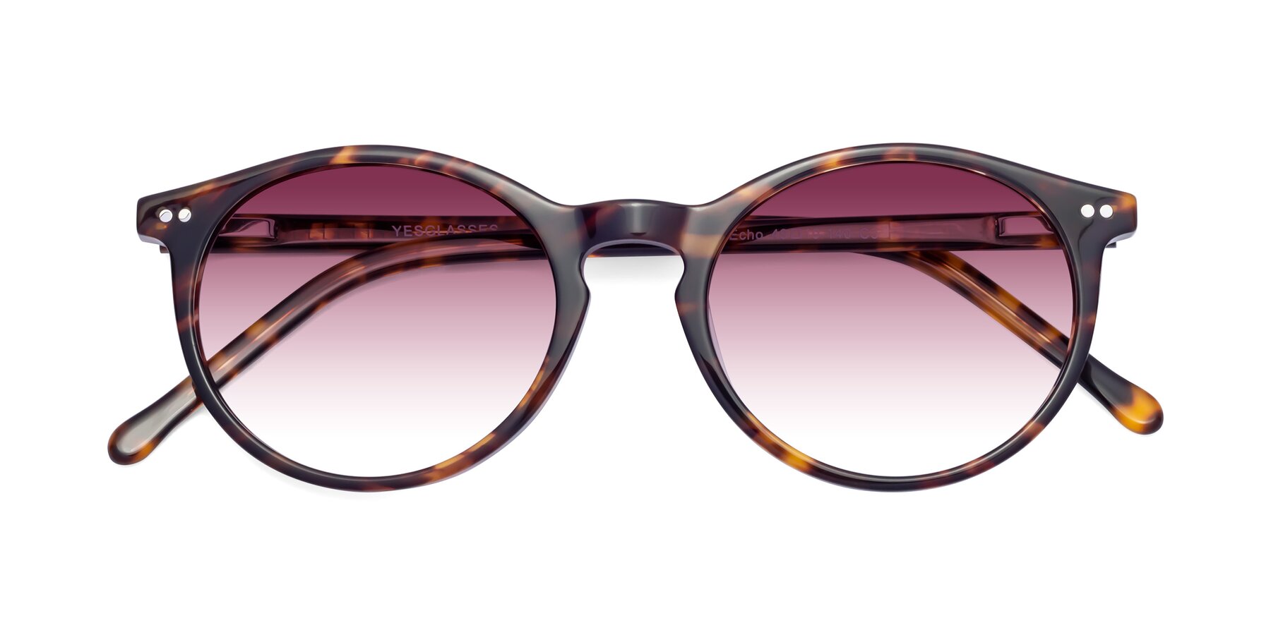 Folded Front of Echo in Tortoise with Wine Gradient Lenses