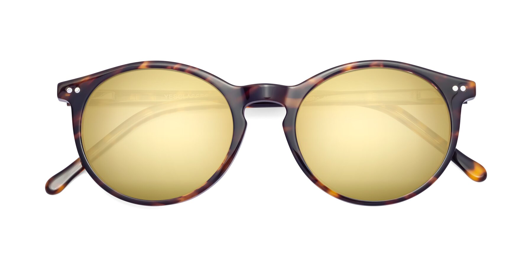 Folded Front of Echo in Tortoise with Gold Mirrored Lenses