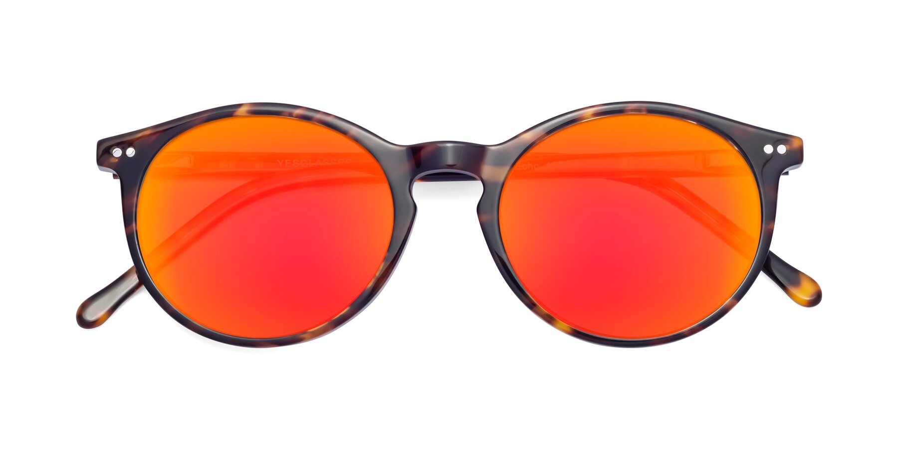 Folded Front of Echo in Tortoise with Red Gold Mirrored Lenses
