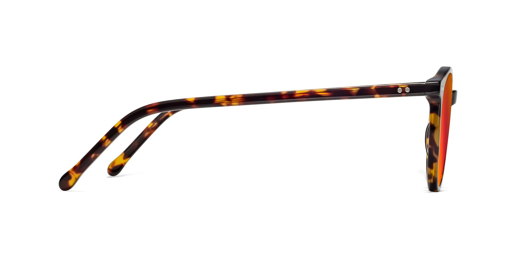 Side of Echo in Tortoise with Red Gold Mirrored Lenses