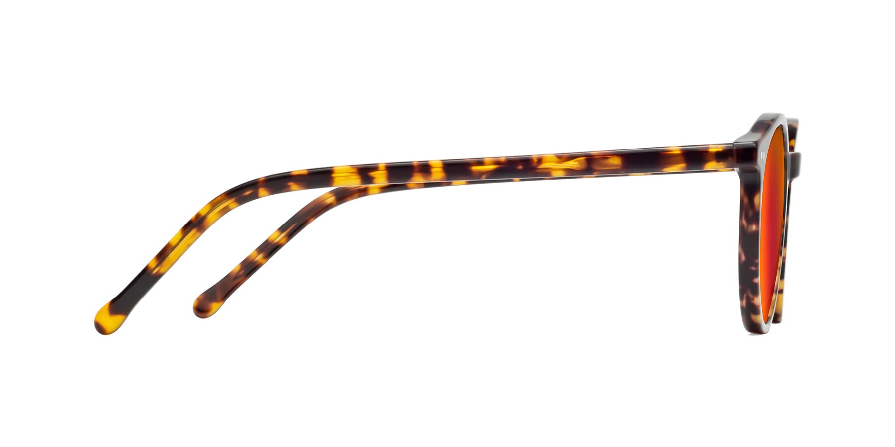 Side of Echo in Tortoise with Red Gold Mirrored Lenses