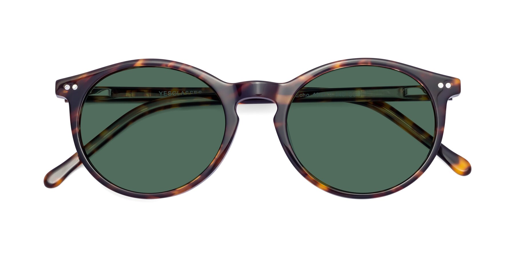 Folded Front of Echo in Tortoise with Green Polarized Lenses