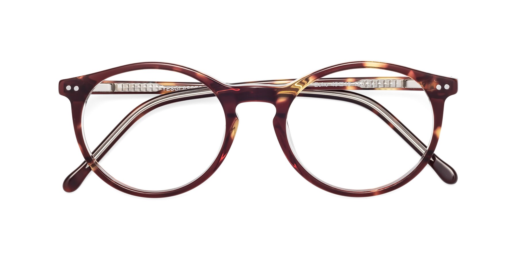 Folded Front of Echo in Tortoise-Clear with Clear Reading Eyeglass Lenses