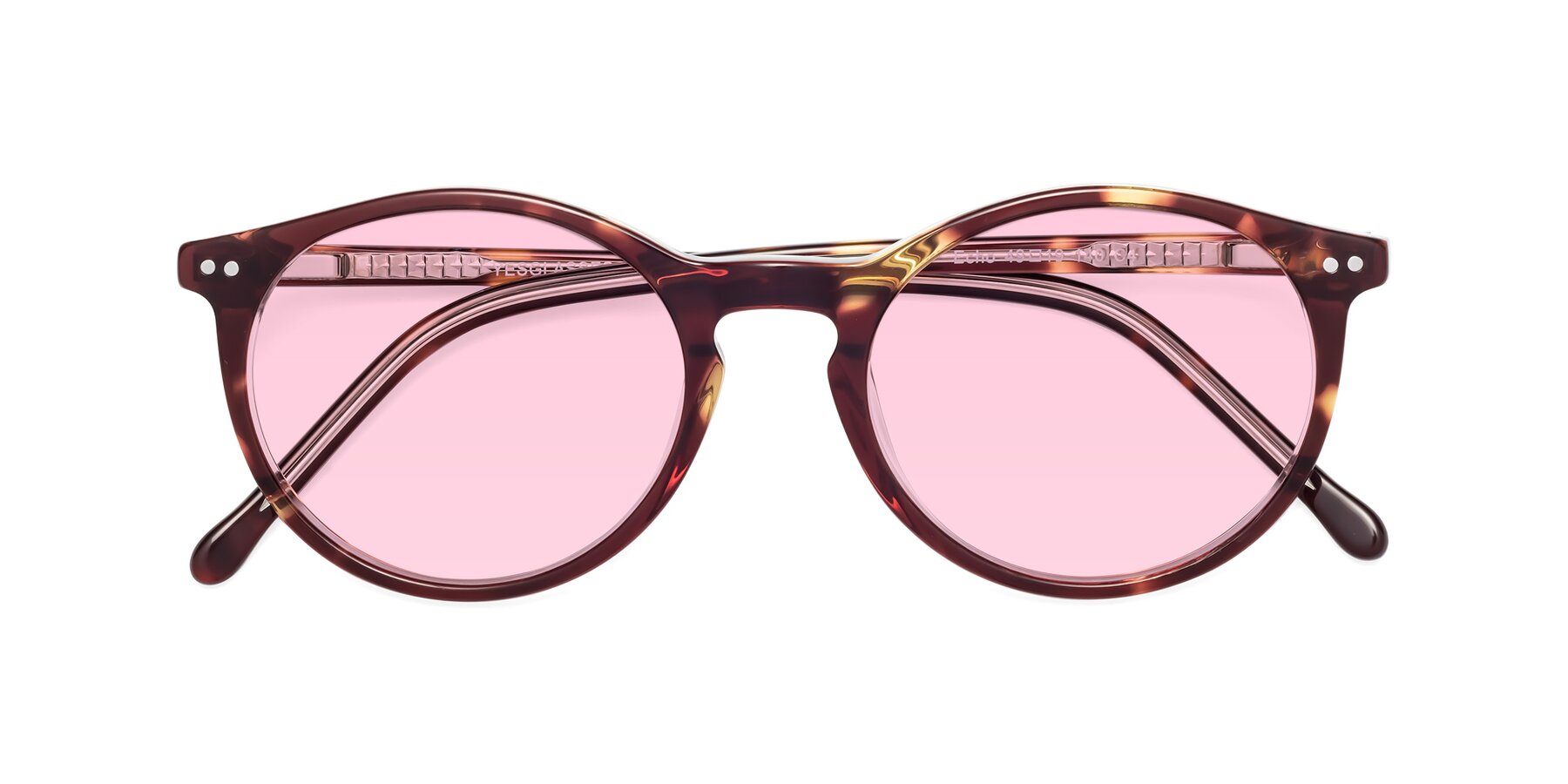 Folded Front of Echo in Tortoise-Clear with Light Pink Tinted Lenses