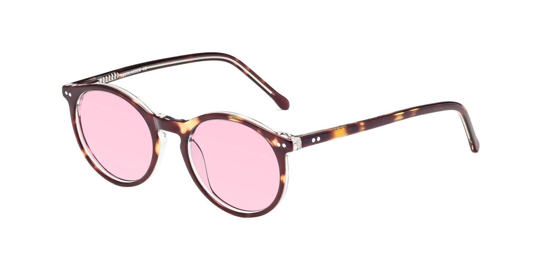 Angle of Echo in Tortoise-Clear with Light Pink Tinted Lenses