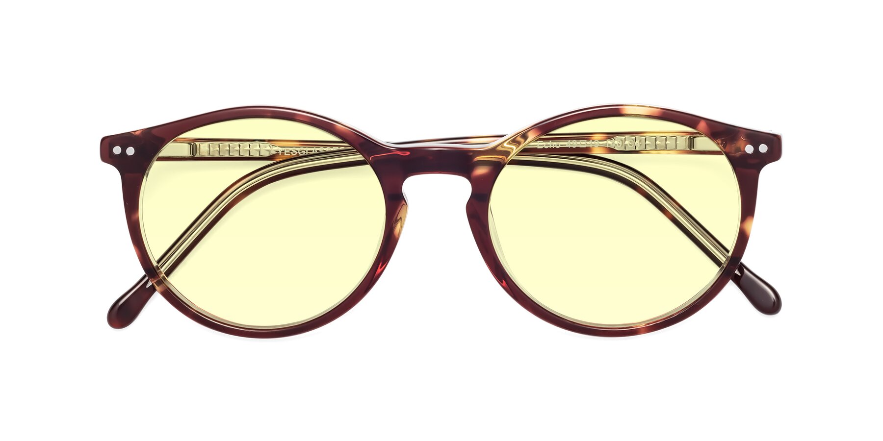 Folded Front of Echo in Tortoise-Clear with Light Yellow Tinted Lenses