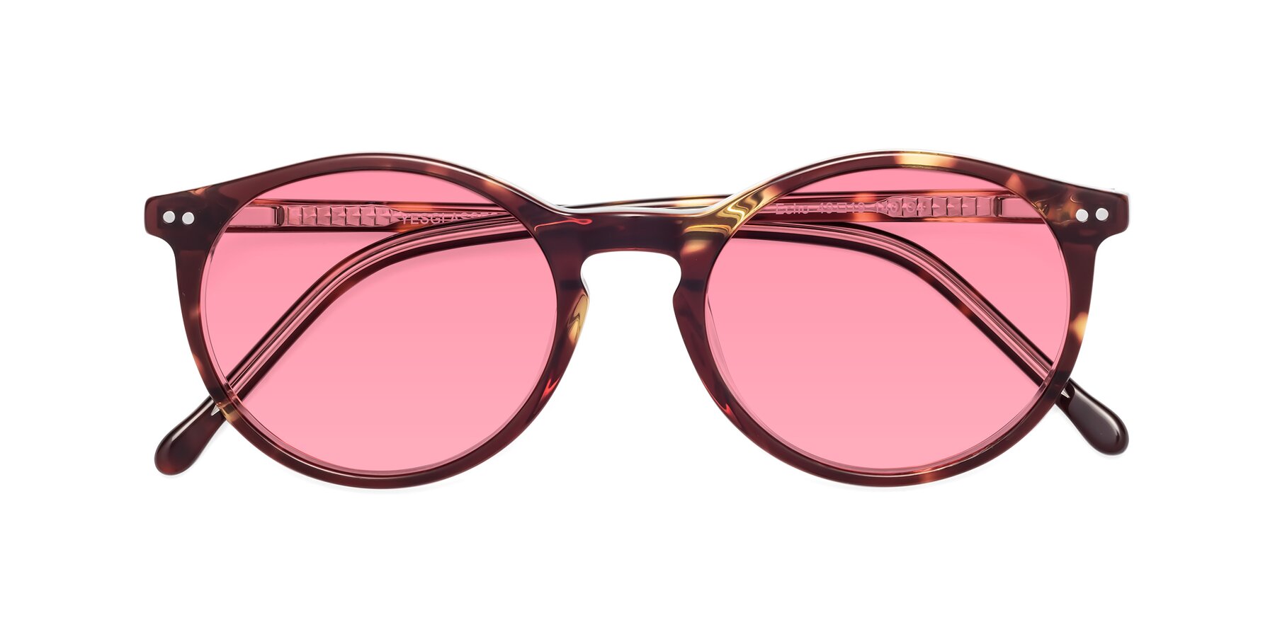 Folded Front of Echo in Tortoise-Clear with Pink Tinted Lenses