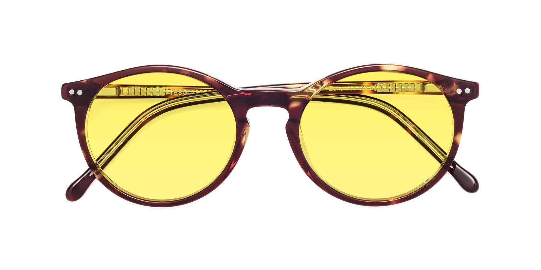 Folded Front of Echo in Tortoise-Clear with Medium Yellow Tinted Lenses