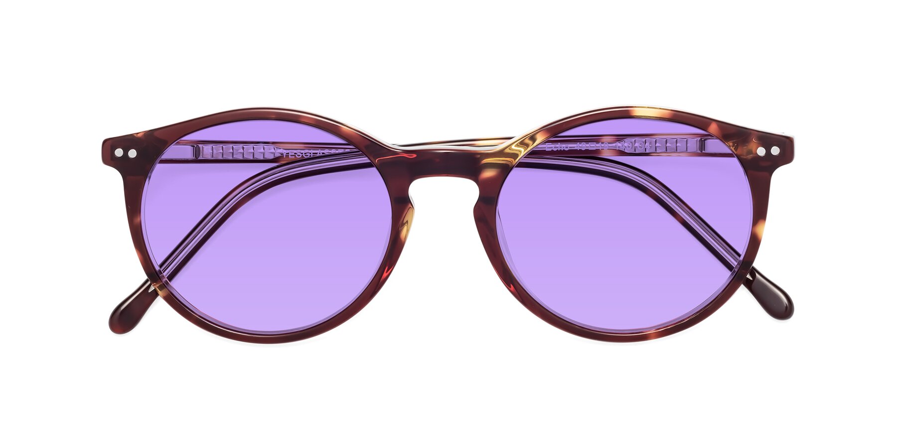 Folded Front of Echo in Tortoise-Clear with Medium Purple Tinted Lenses