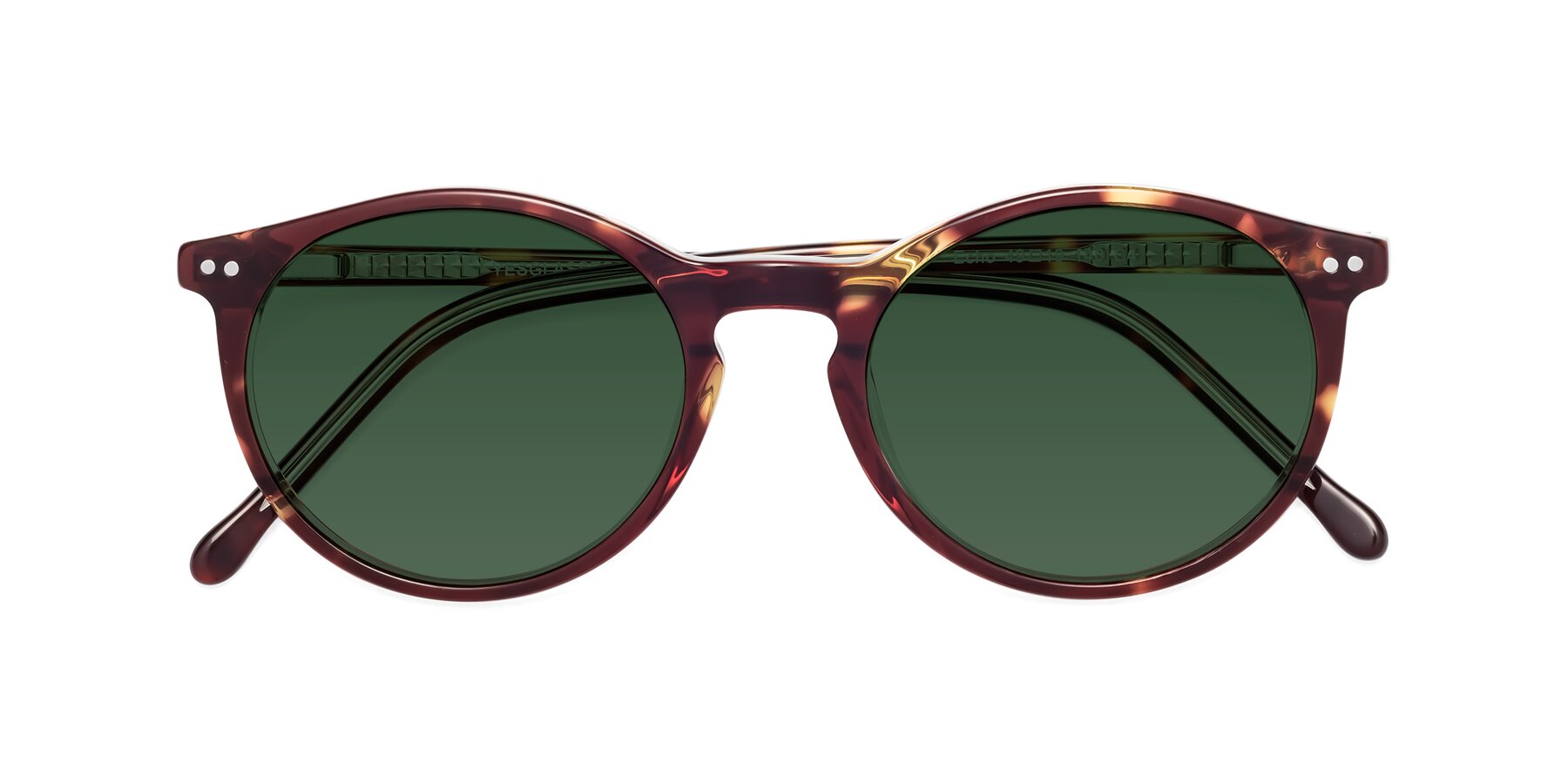 Folded Front of Echo in Tortoise-Clear with Green Tinted Lenses