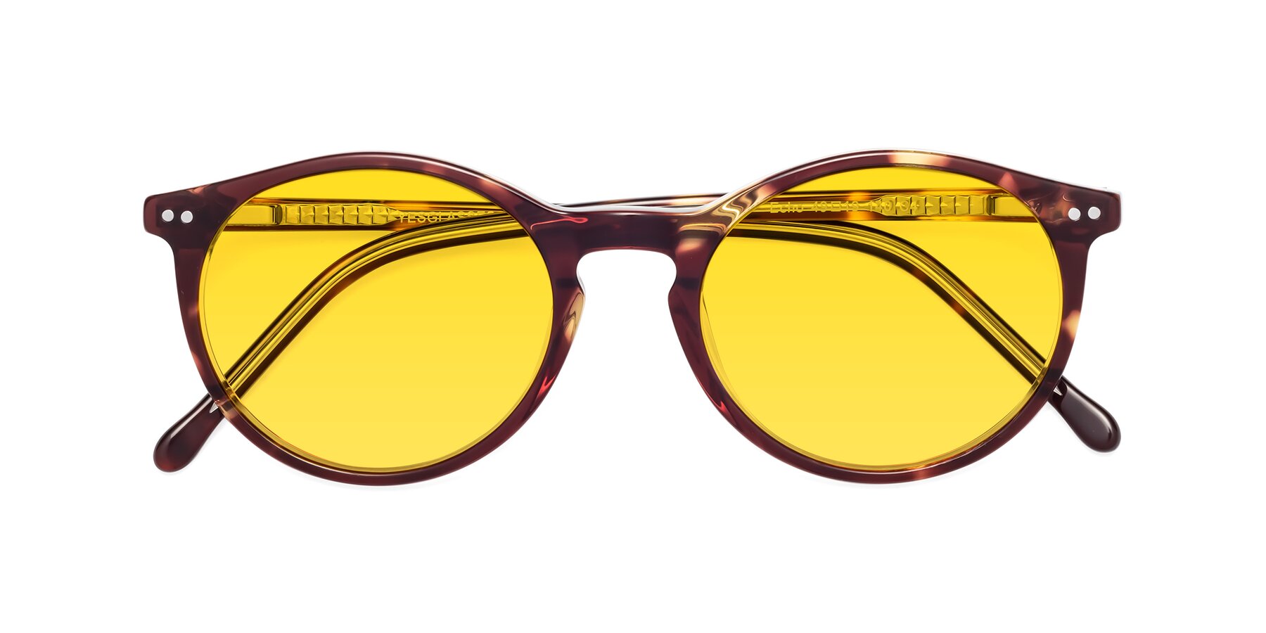 Folded Front of Echo in Tortoise-Clear with Yellow Tinted Lenses