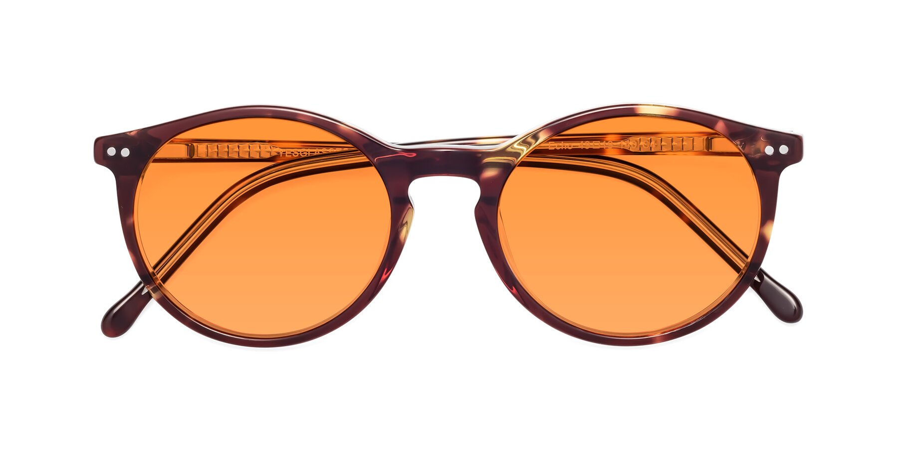 Folded Front of Echo in Tortoise-Clear with Orange Tinted Lenses