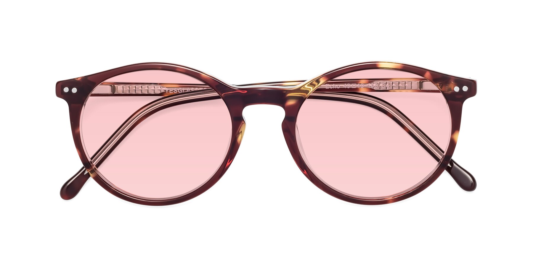 Folded Front of Echo in Tortoise-Clear with Light Garnet Tinted Lenses