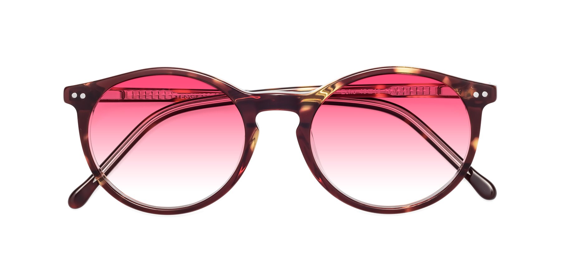 Folded Front of Echo in Tortoise-Clear with Pink Gradient Lenses