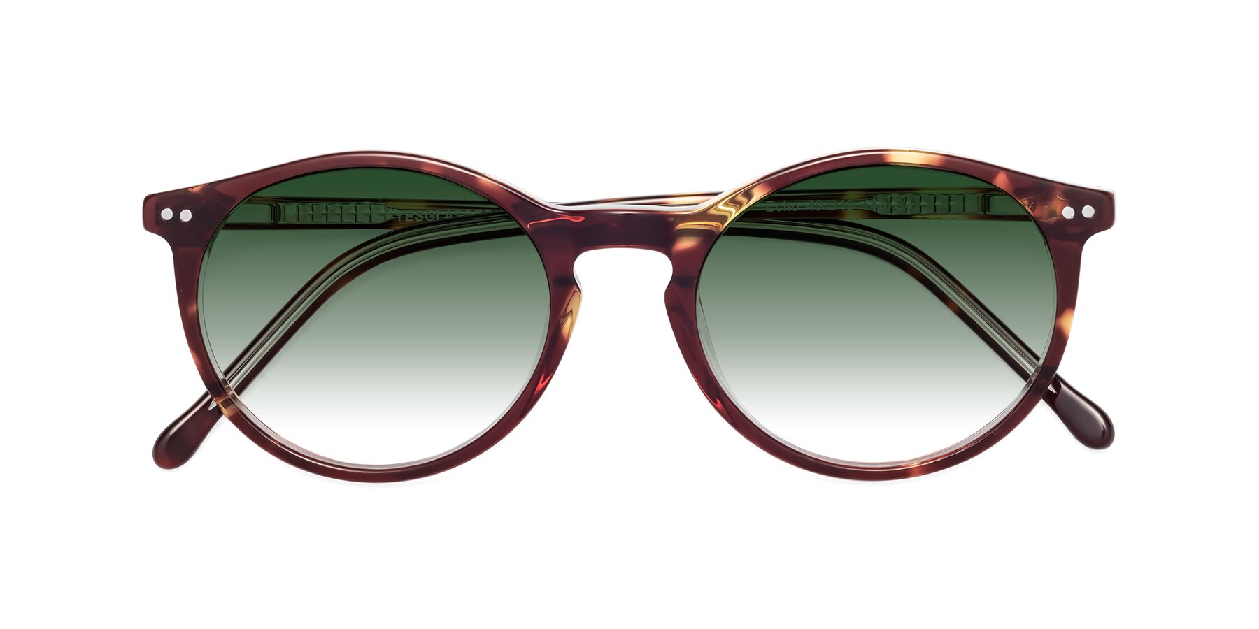 Folded Front of Echo in Tortoise-Clear with Green Gradient Lenses