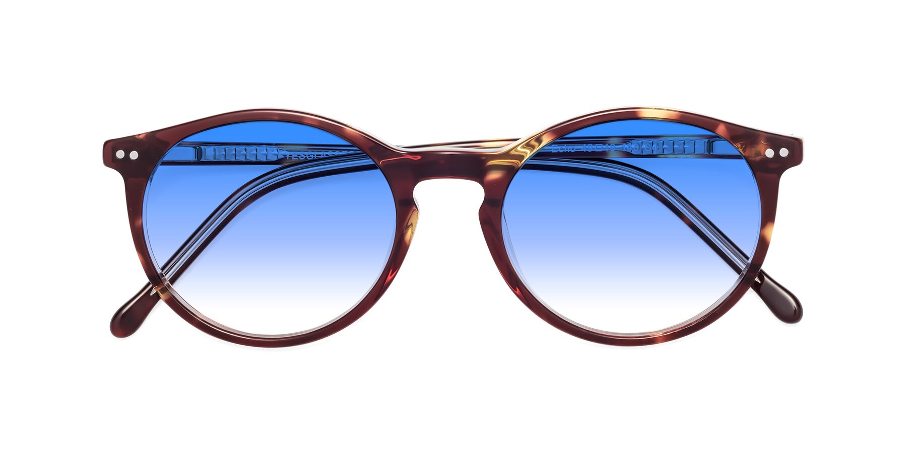 Folded Front of Echo in Tortoise-Clear with Blue Gradient Lenses