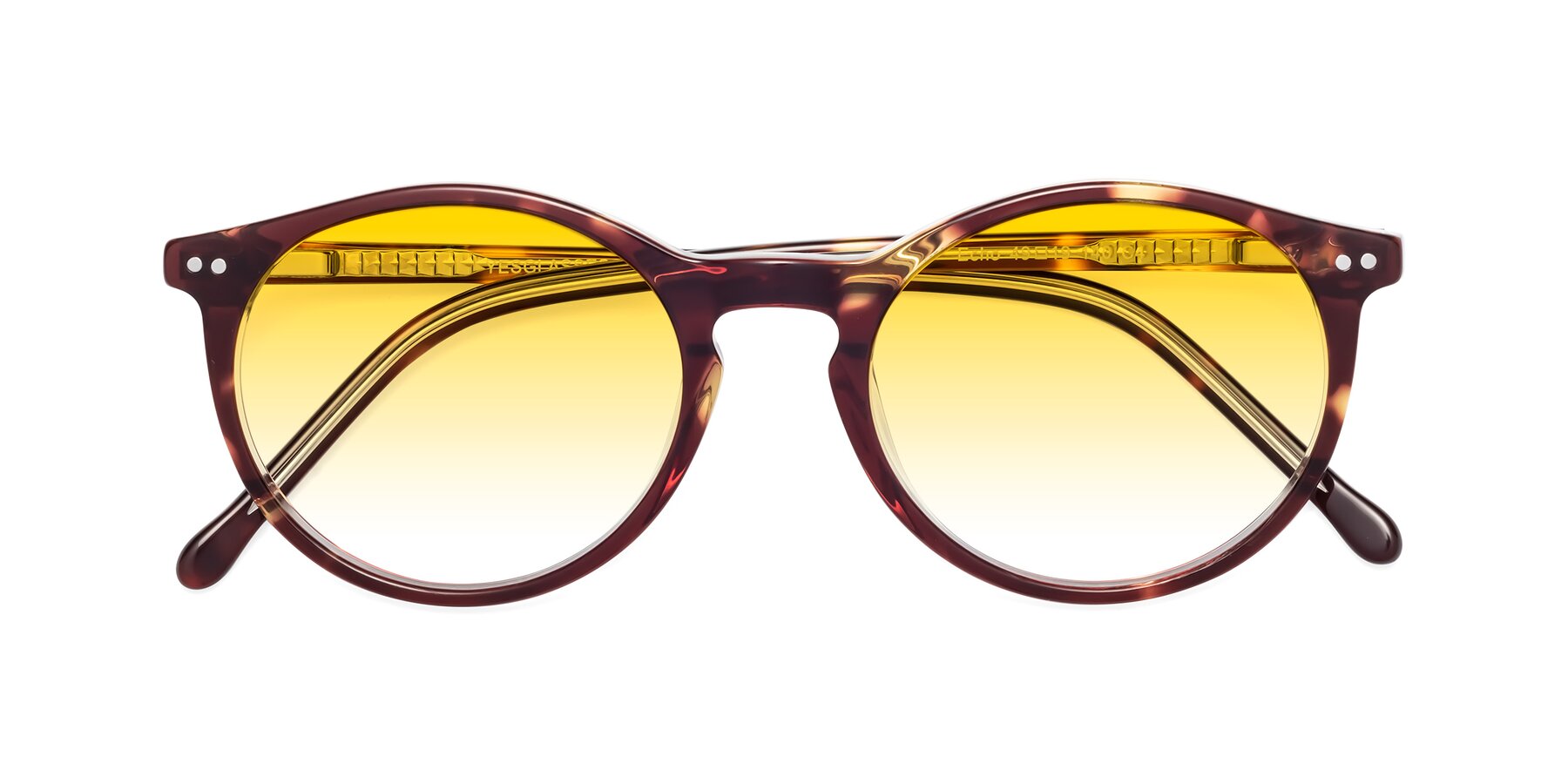 Folded Front of Echo in Tortoise-Clear with Yellow Gradient Lenses