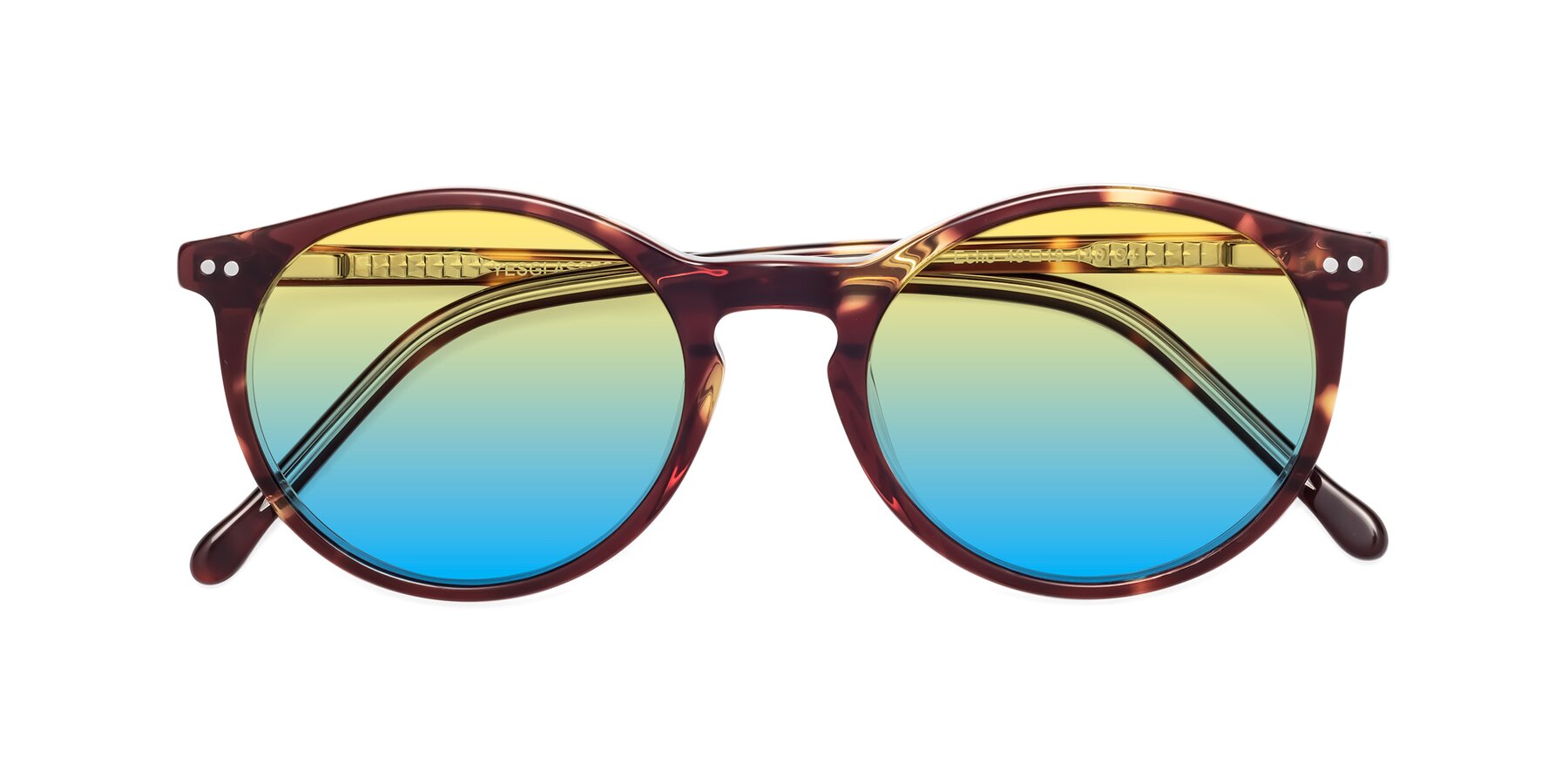 Folded Front of Echo in Tortoise-Clear with Yellow / Blue Gradient Lenses