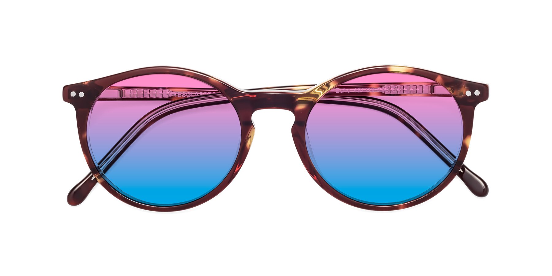 Folded Front of Echo in Tortoise-Clear with Pink / Blue Gradient Lenses