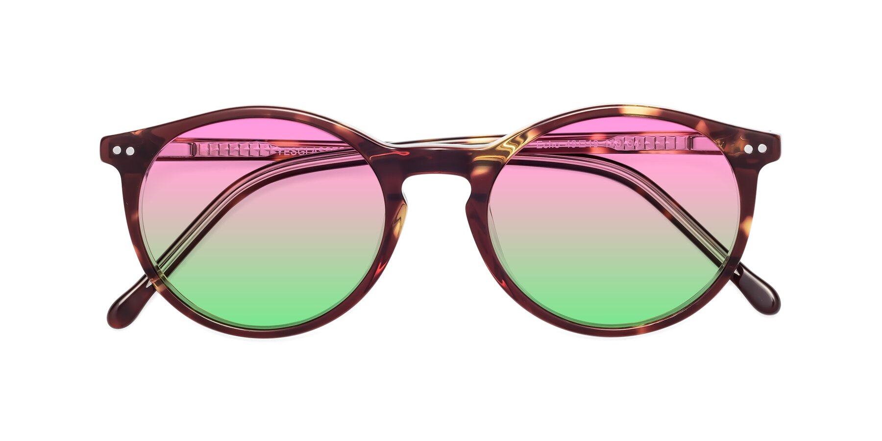 Folded Front of Echo in Tortoise-Clear with Pink / Green Gradient Lenses