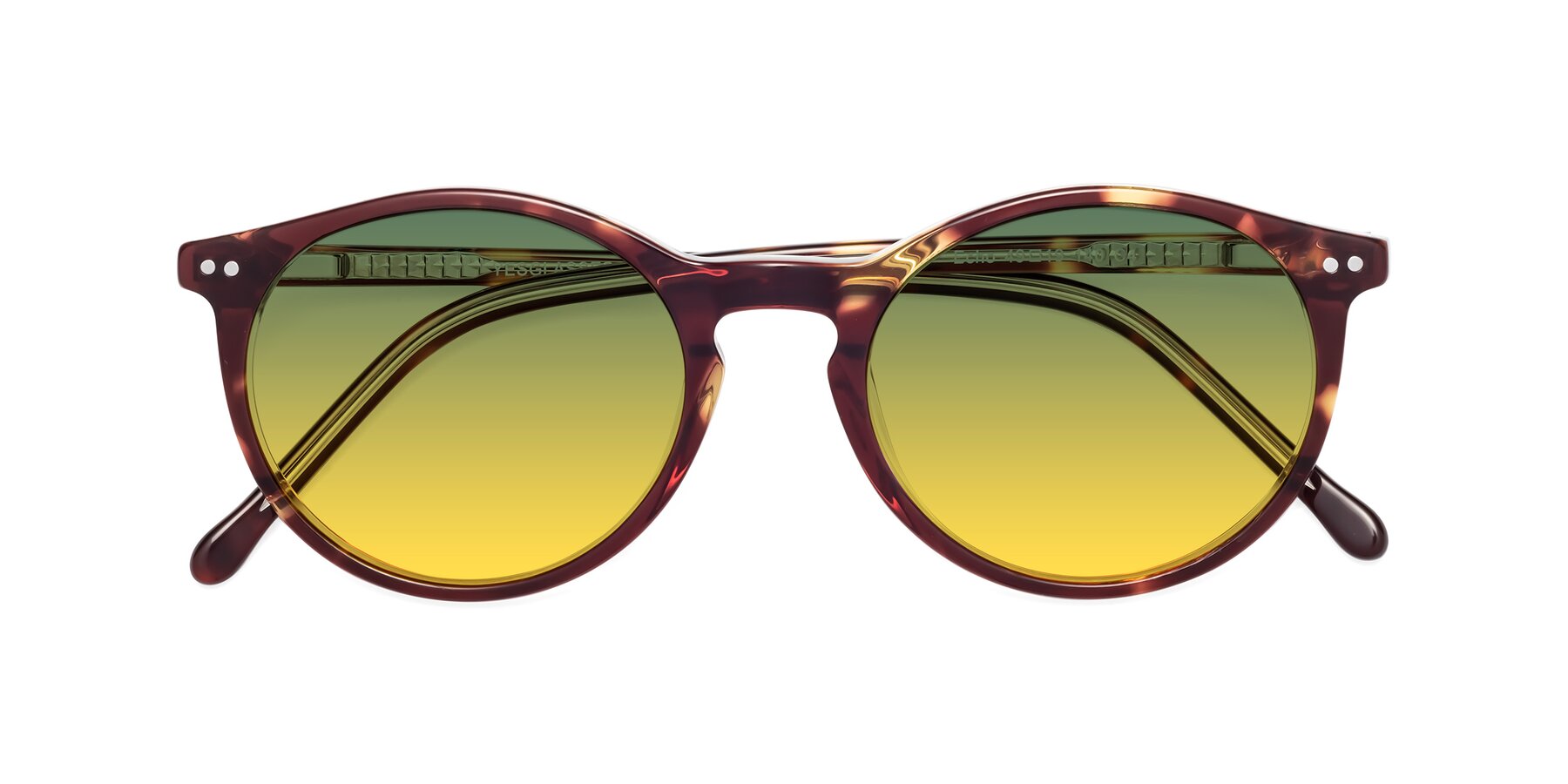 Folded Front of Echo in Tortoise-Clear with Green / Yellow Gradient Lenses