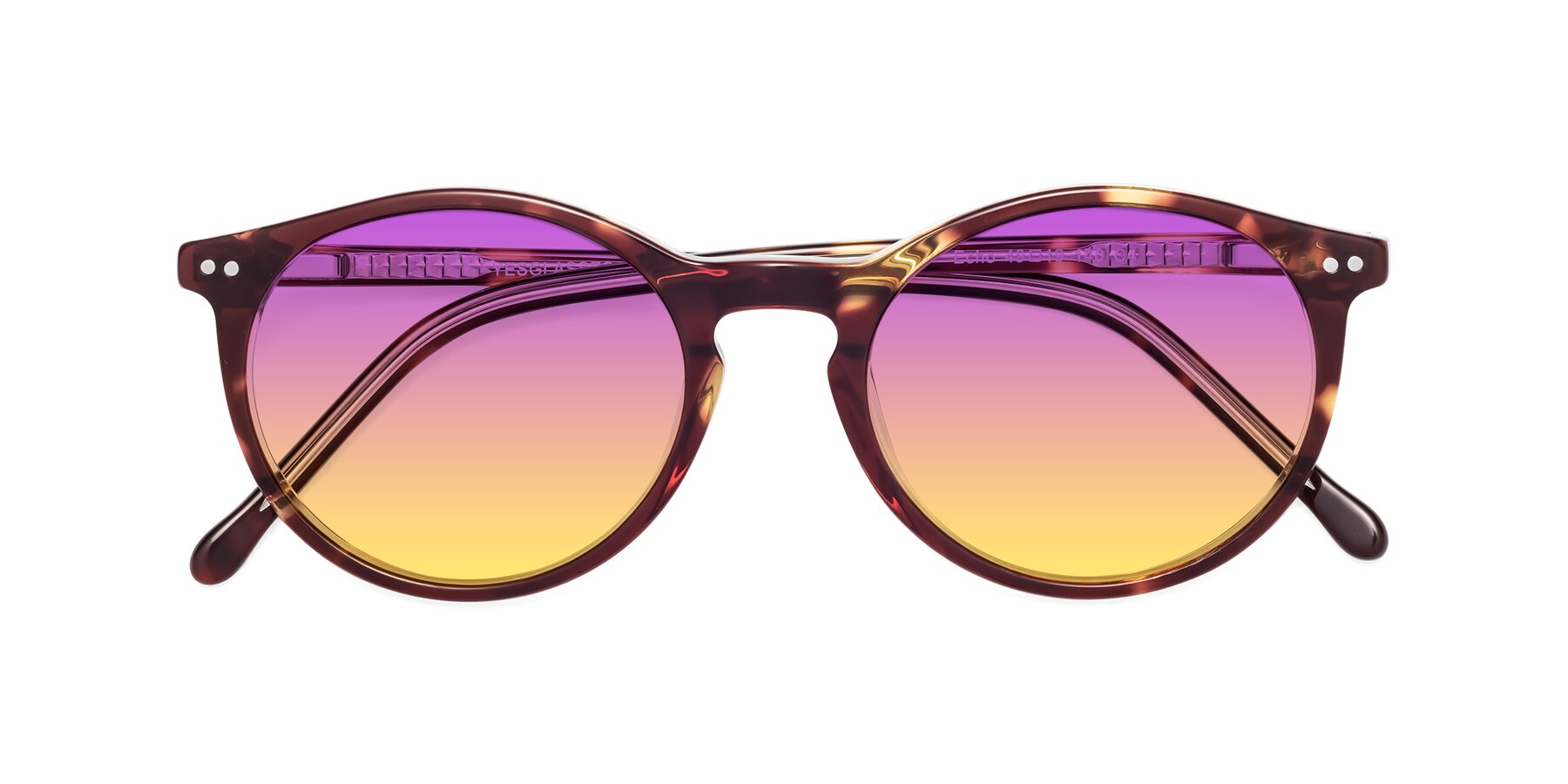 Folded Front of Echo in Tortoise-Clear with Purple / Yellow Gradient Lenses