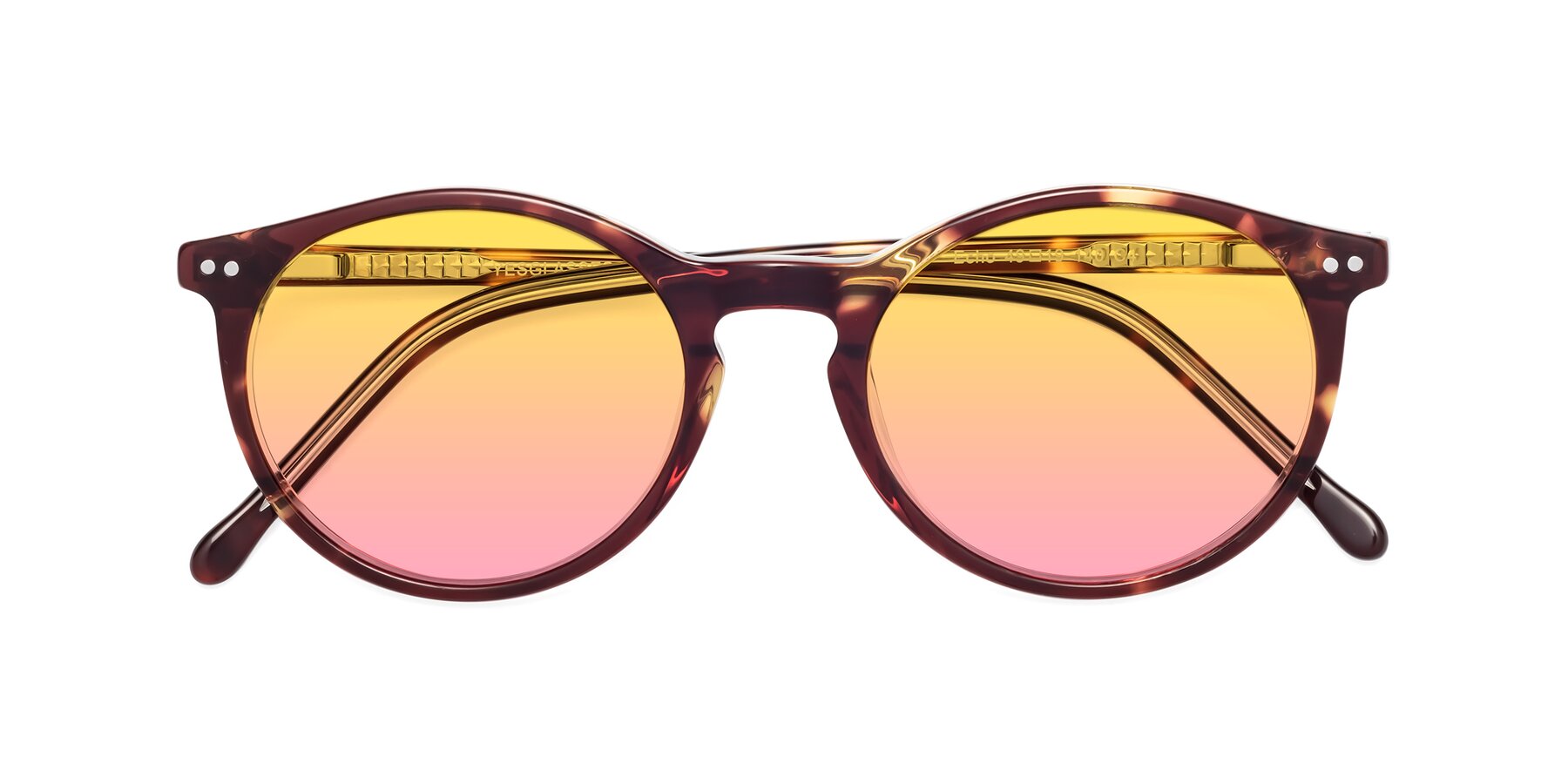 Folded Front of Echo in Tortoise-Clear with Yellow / Pink Gradient Lenses