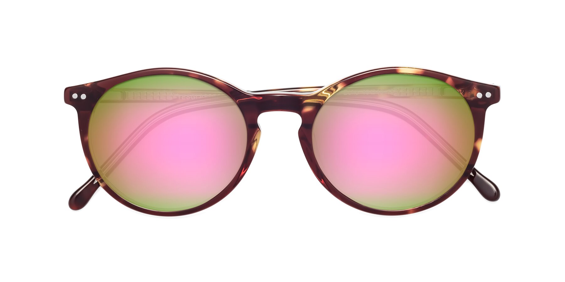 Folded Front of Echo in Tortoise-Clear with Pink Mirrored Lenses