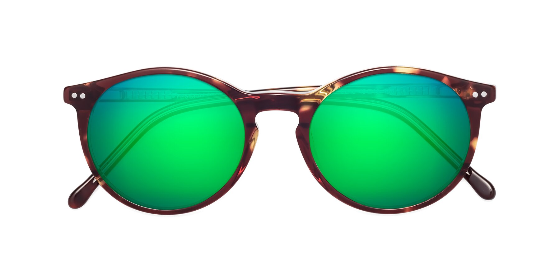 Folded Front of Echo in Tortoise-Clear with Green Mirrored Lenses