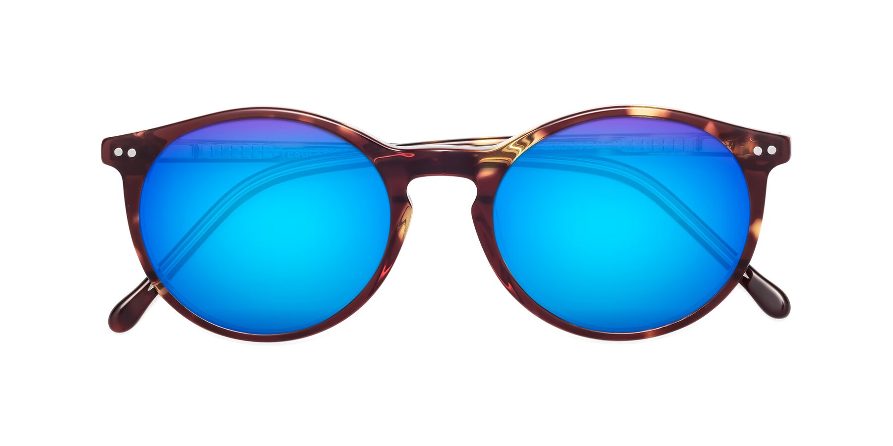 Folded Front of Echo in Tortoise-Clear with Blue Mirrored Lenses