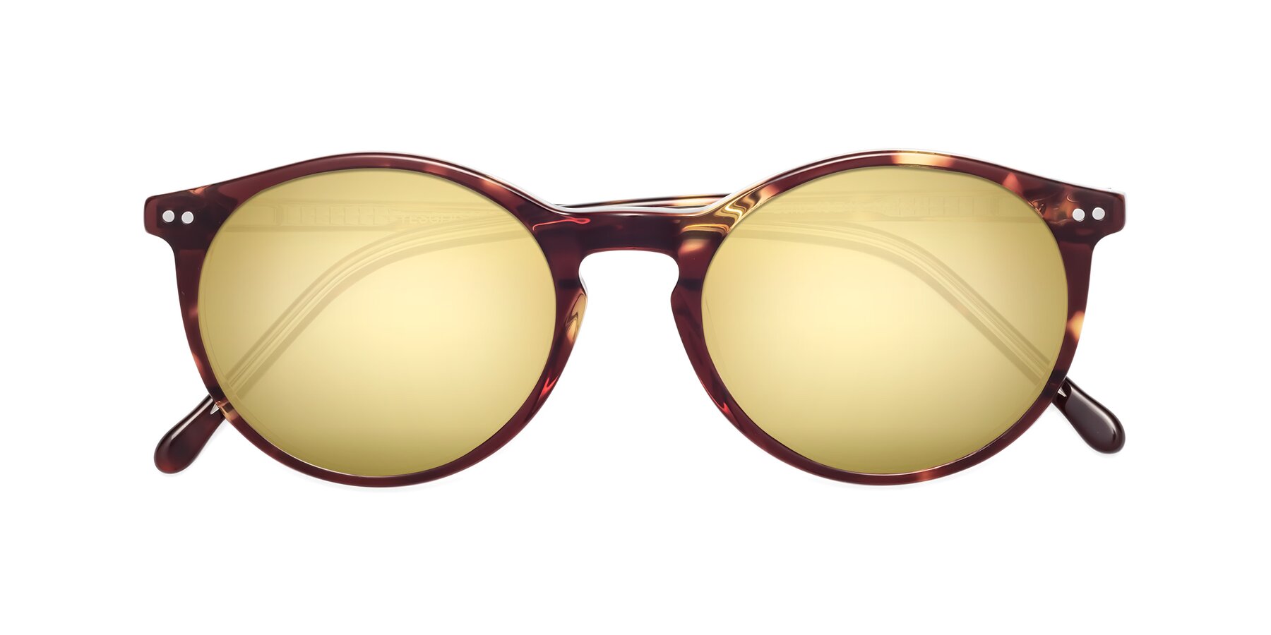 Folded Front of Echo in Tortoise-Clear with Gold Mirrored Lenses