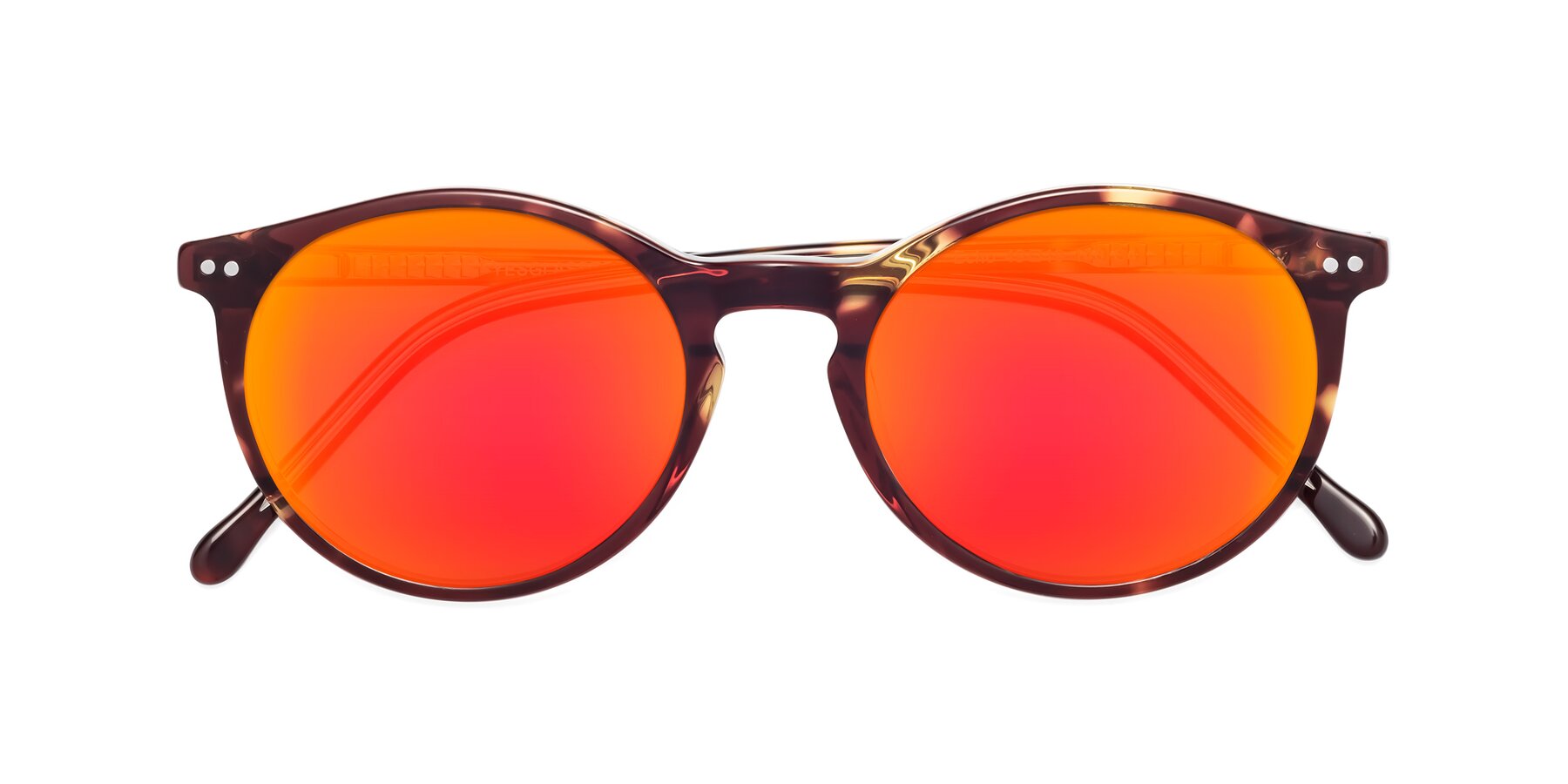 Folded Front of Echo in Tortoise-Clear with Red Gold Mirrored Lenses