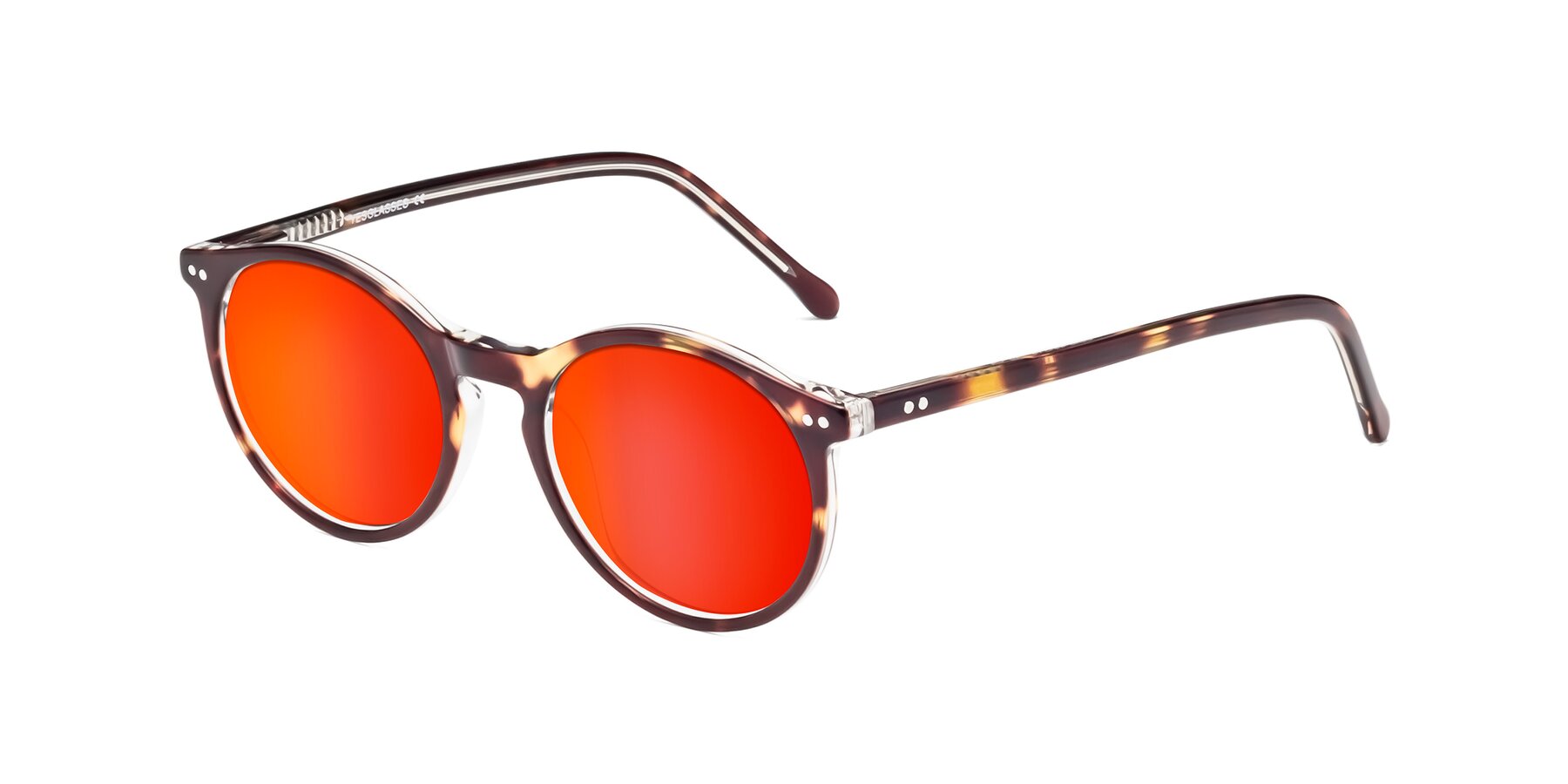 Angle of Echo in Tortoise-Clear with Red Gold Mirrored Lenses