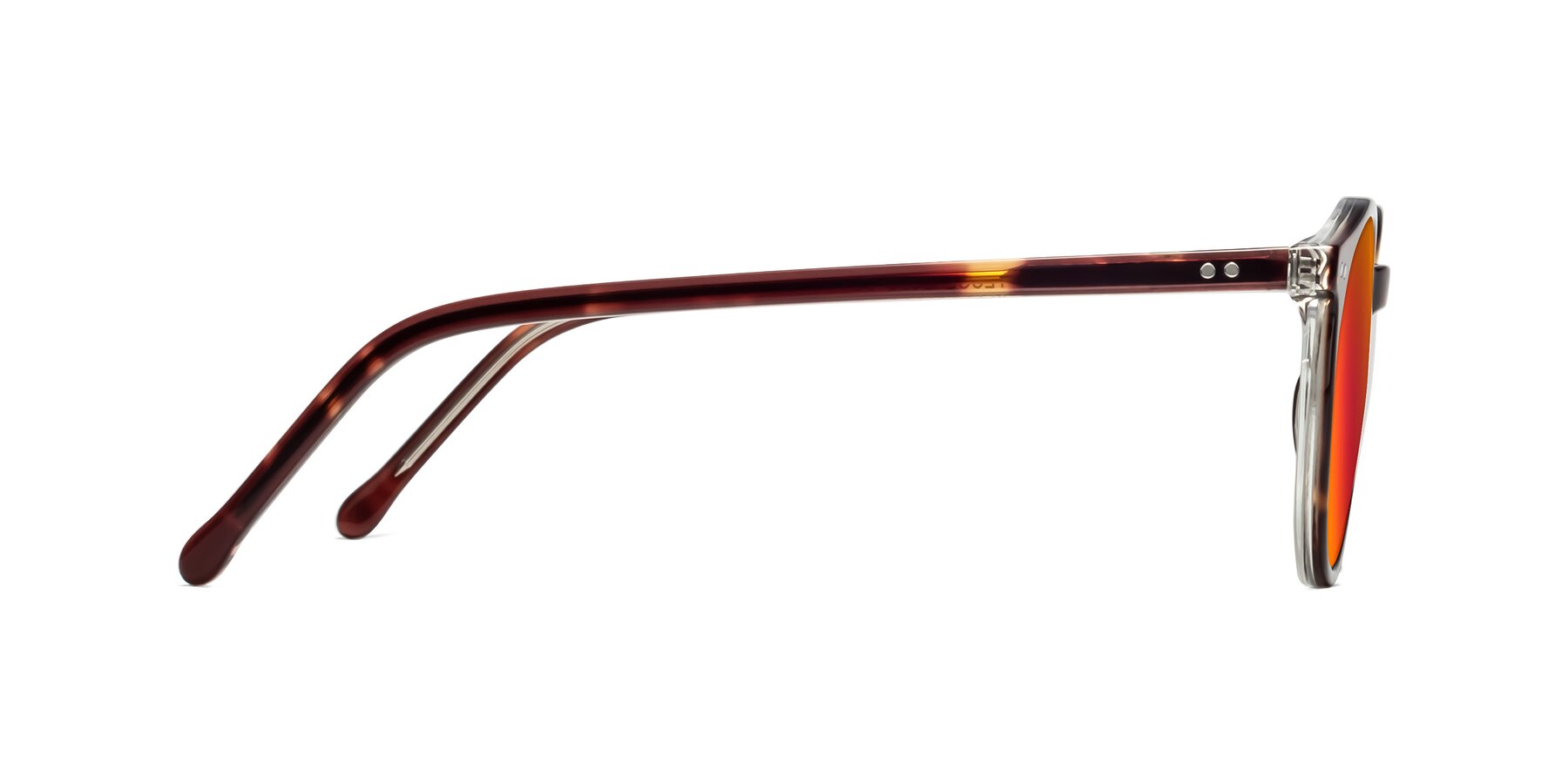 Side of Echo in Tortoise-Clear with Red Gold Mirrored Lenses