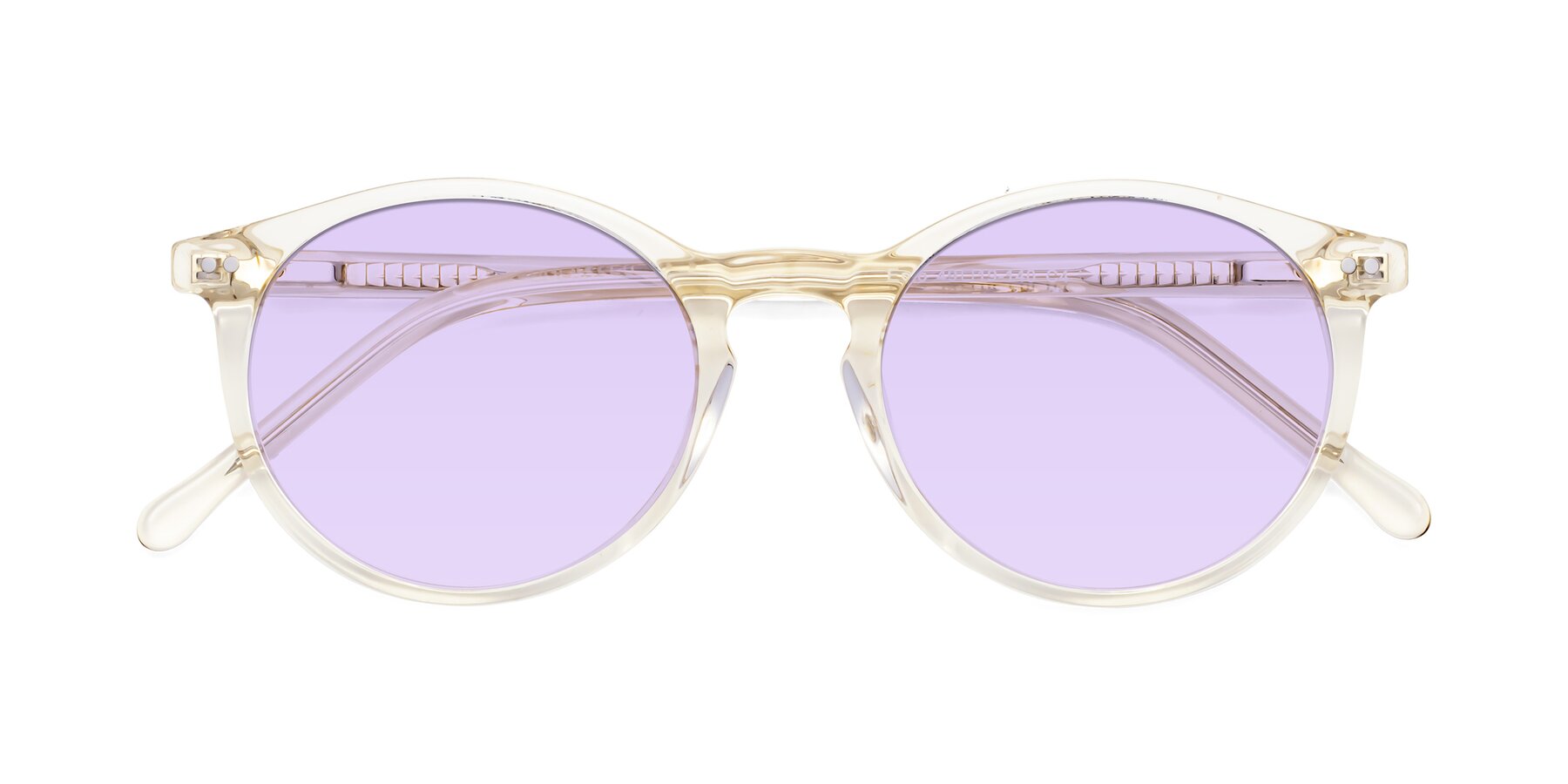 Folded Front of Echo in Light Amber with Light Purple Tinted Lenses