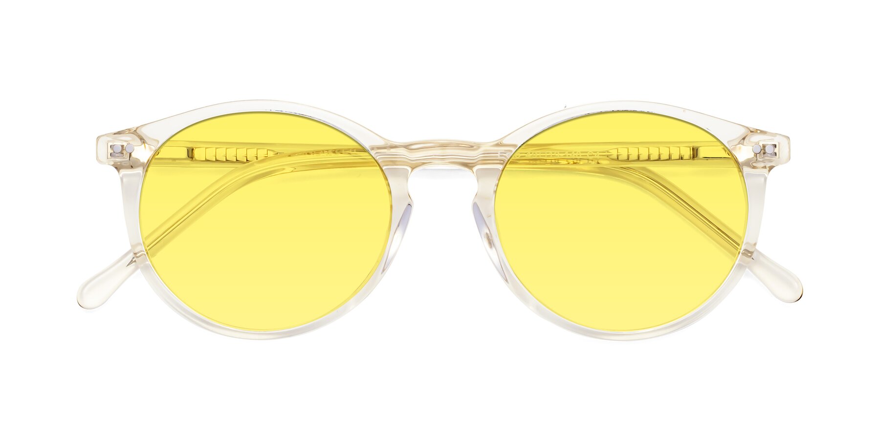 Folded Front of Echo in Light Amber with Medium Yellow Tinted Lenses